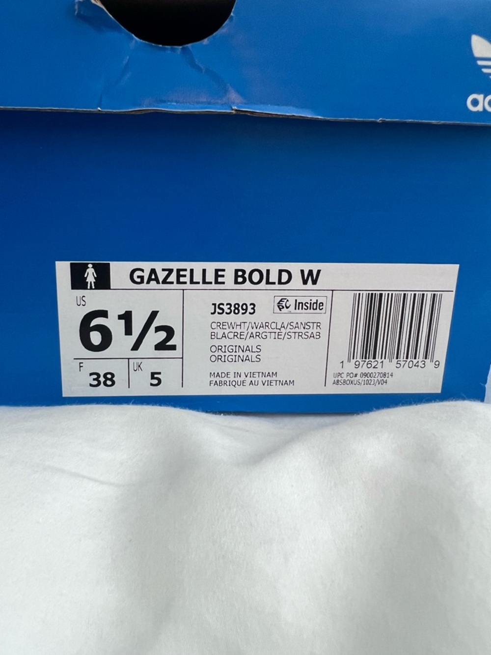 Adidas Gazelle Bold W Cream White Warm Clay Sand Strata Platform Sneakers 6.5 - Picture 4 of 7